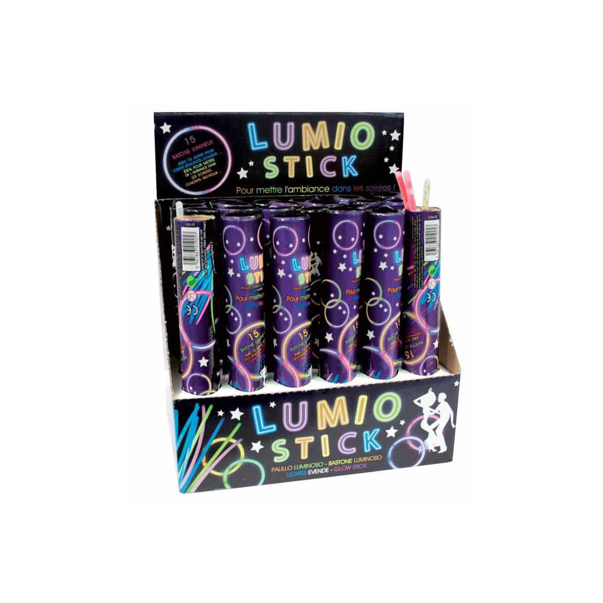 Voir la diapositive 3 : PARTY TIME Lot de 15 bâtons lumineux  lumio stick  20cm noir