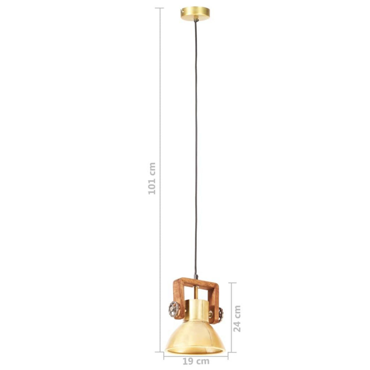 VIDAXL Lampe suspendue industrielle 25 W Laiton Rond 19 cm E27