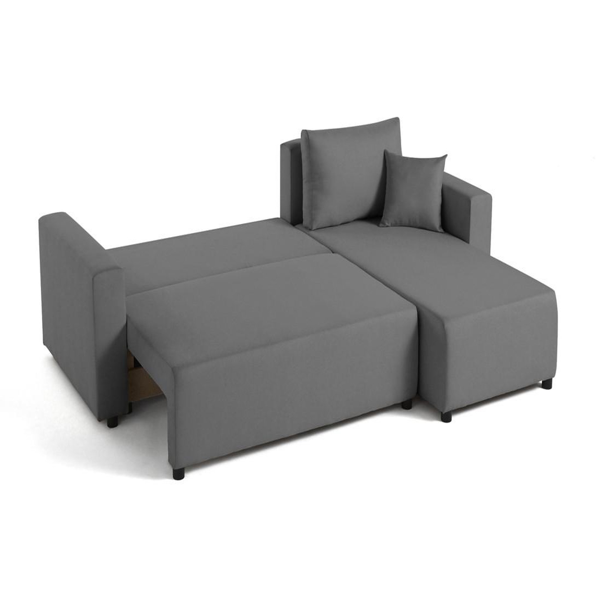 Voir la diapositive 2 : BEST MOBILIER Regala - canapé d'angle réversible - 4 places - convertible avec coffre - en tissu
