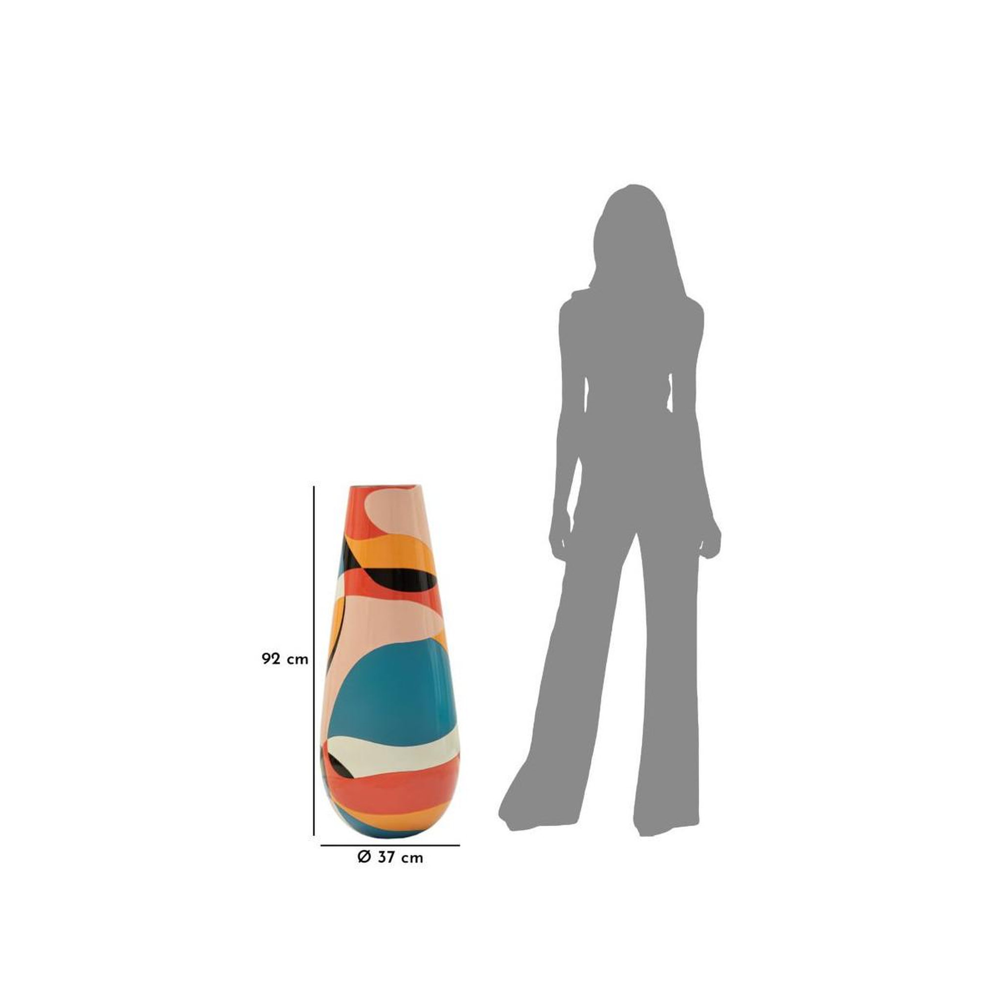 Voir la diapositive 6 : Paris Prix Vase haut en résine  rubic  92cm multicolore