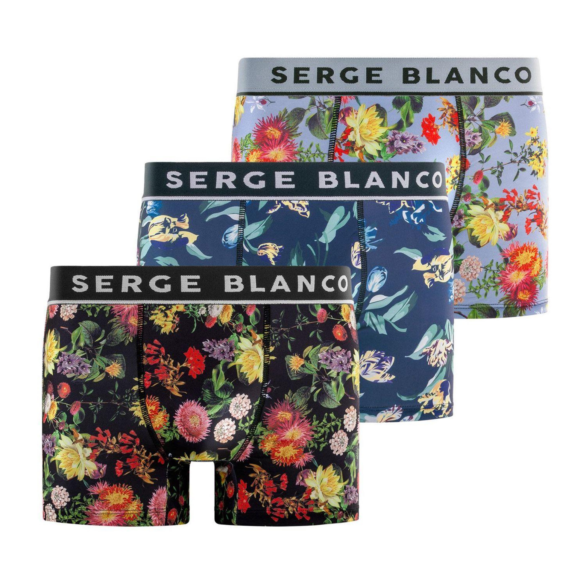 SERGE BLANCO Lot de 3 boxers subl homme. Coloris disponibles : Noir
