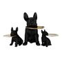 Voir la diapositive 2 : Paris Prix Statuette Déco  Chien Plateau  28cm Noir
