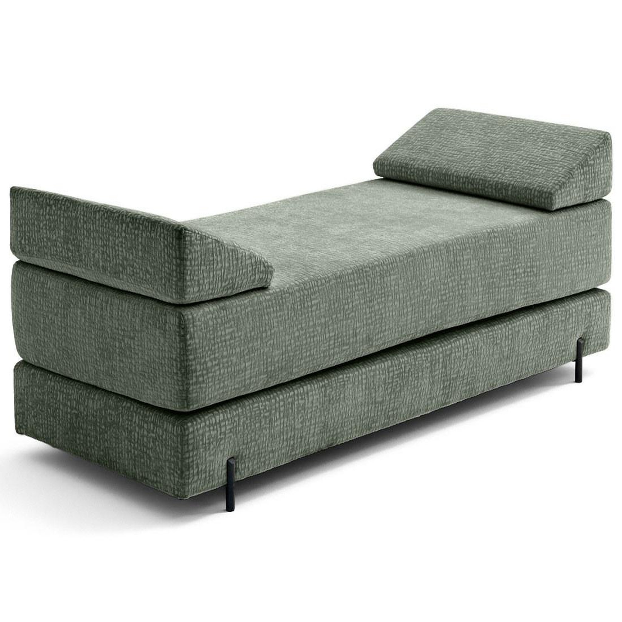 Voir la diapositive 4 : BEST MOBILIER Brescia - banquette 3 places convertible en tissu velours relief