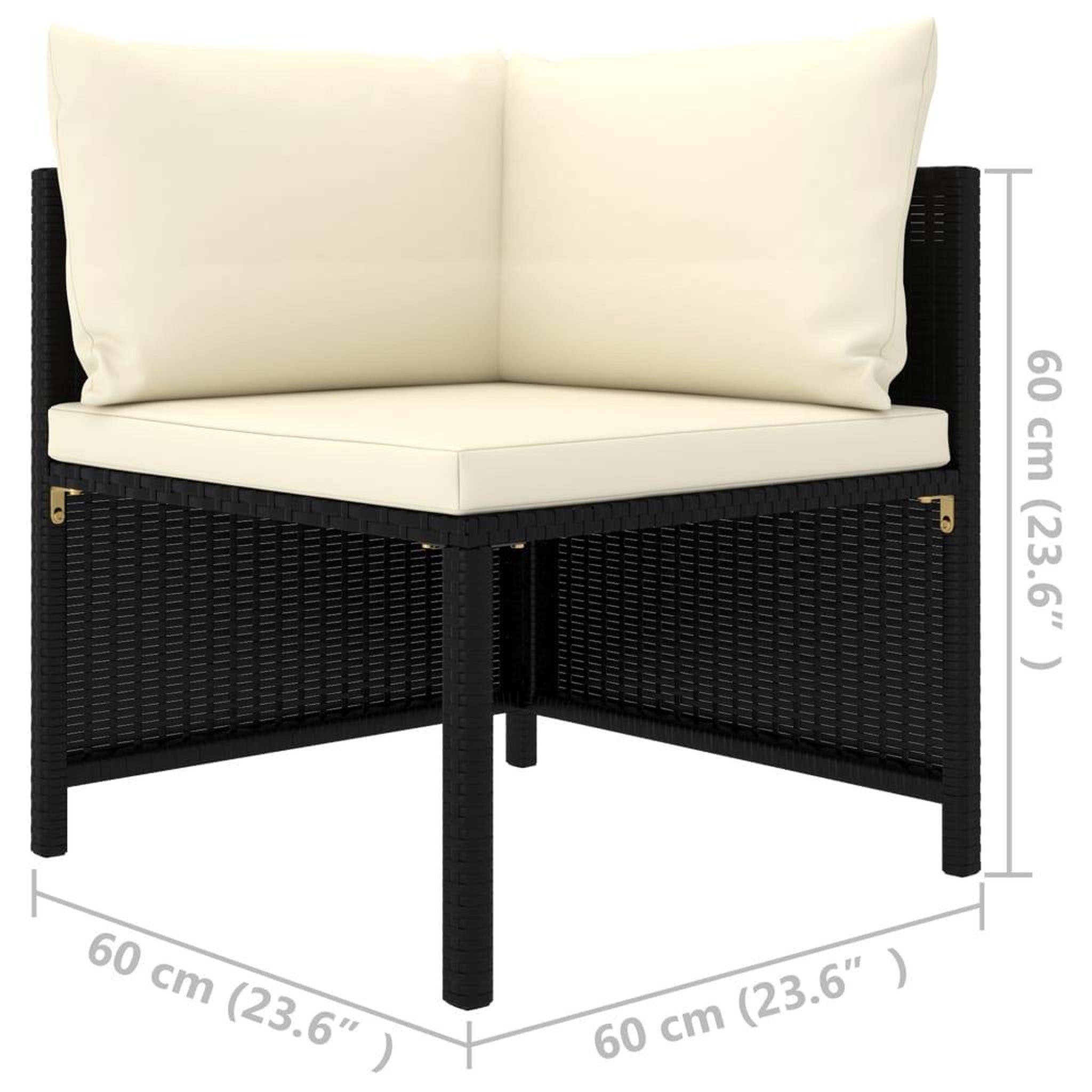 Voir la diapositive 6 : VIDAXL Canape d'angle sectionnel avec coussins Noir Resine tressee