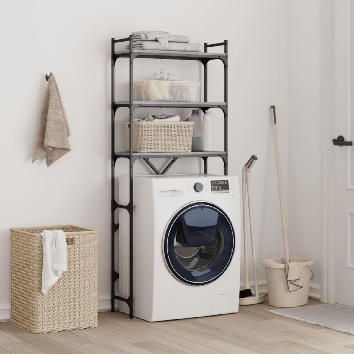 VIDAXL Etagere de lave-linge sonoma gris 67x25x163 cm bois ingenierie