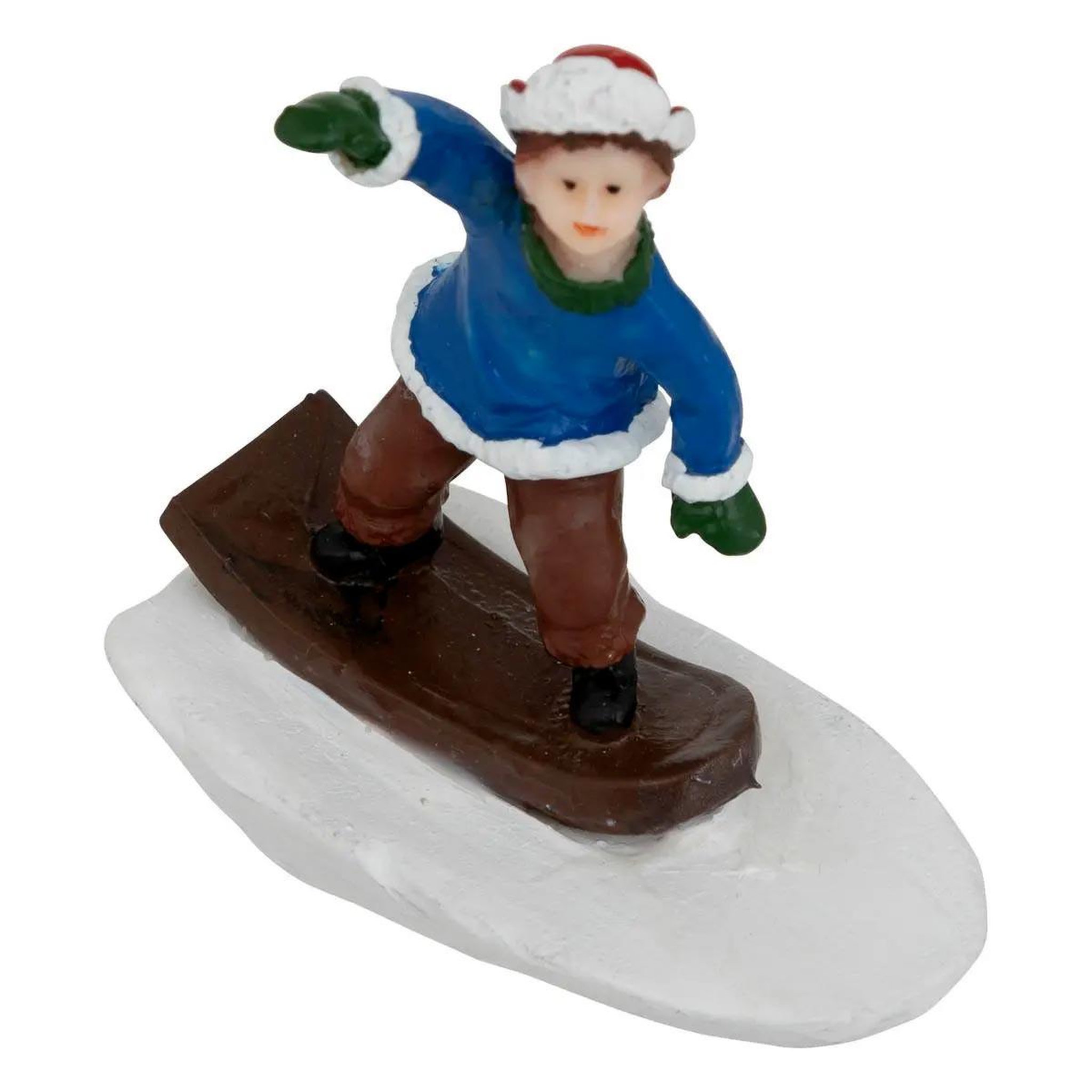 Voir la diapositive 3 : FEERIC LIGHT & CHRISTMAS Lot de 6 santons village de noël  sports d'hiver  24cm multicolore