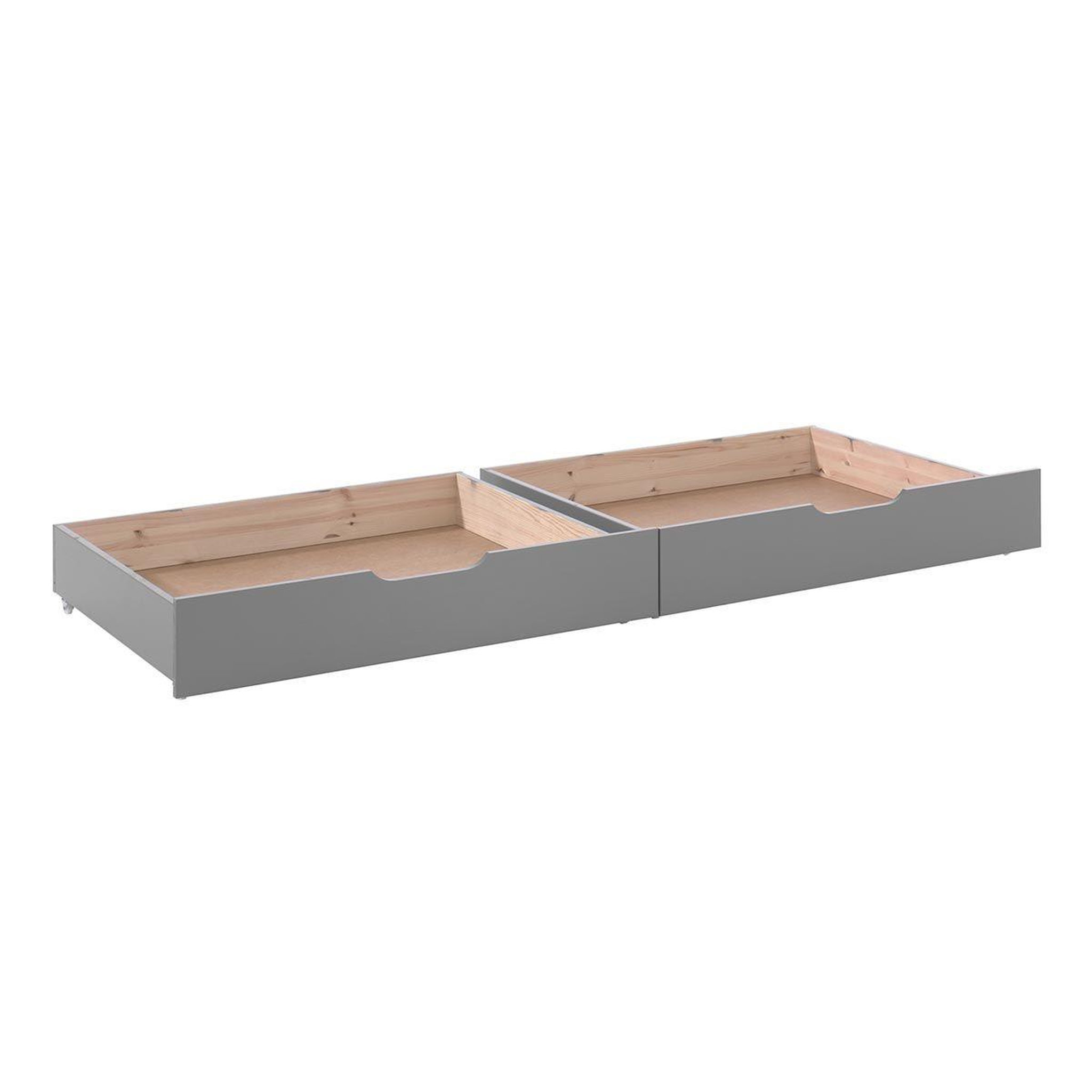 Paris Prix Lot de 2 tiroirs de lit  pino  90x200cm gris