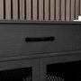 HOMCOM Buffet design industriel - 4 portes, 2 étagères réglables, 2 tiroirs - panneaux façades grillagées poignées métal noir