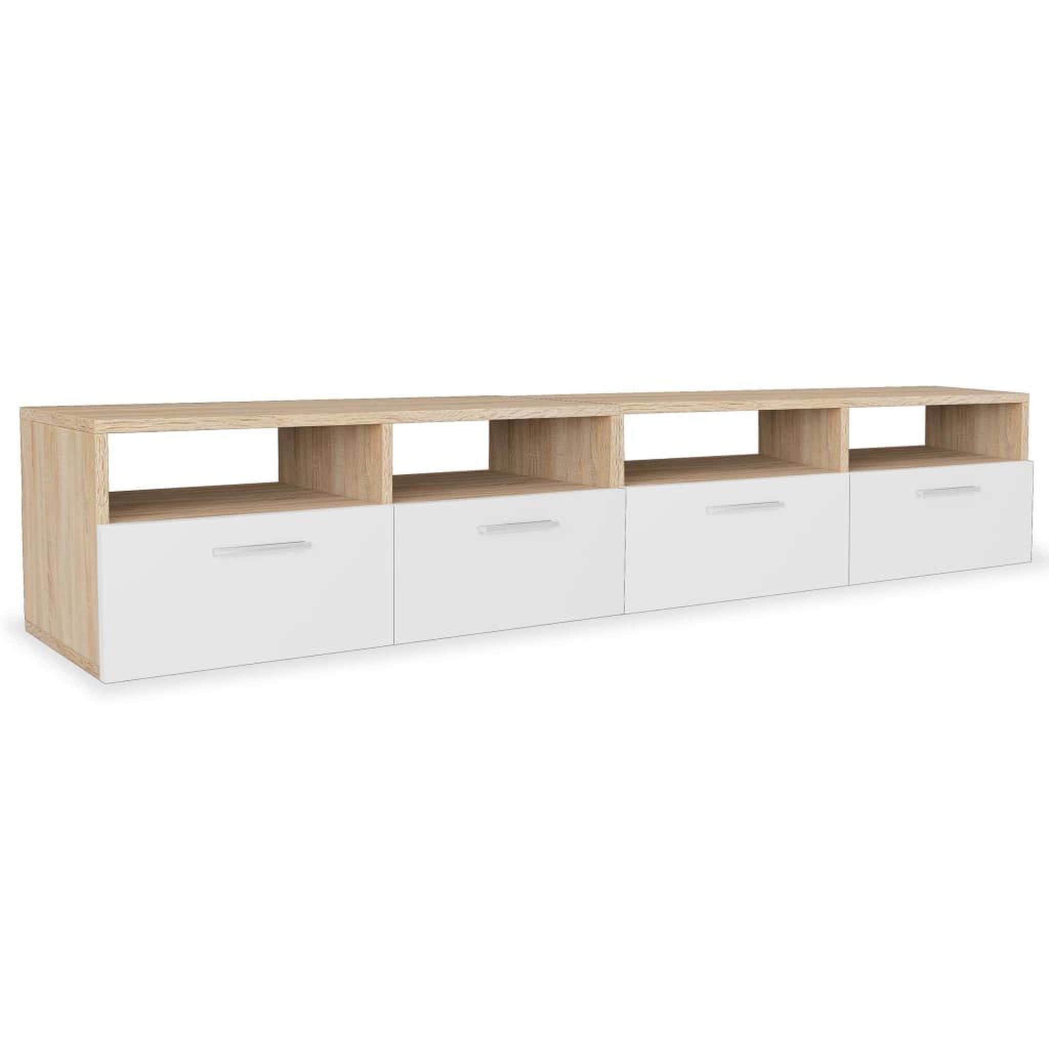 Voir la diapositive 2 : VIDAXL Meubles TV 2 pcs Bois d'ingenierie 95x35x36 cm Chene et blanc