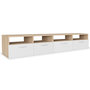 Voir la diapositive 2 : VIDAXL Meubles TV 2 pcs Bois d'ingenierie 95x35x36 cm Chene et blanc