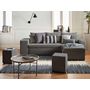 Voir la diapositive 2 : BEST MOBILIER California - canapé d'angle réversible convertible - avec coffre, tablette et poufs - en velours côtelé - 4 places