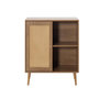 Voir la diapositive 1 : BEST MOBILIER Goto - buffet haut - effet bois et cannage - 2 niches et 1 porte - 80 cm