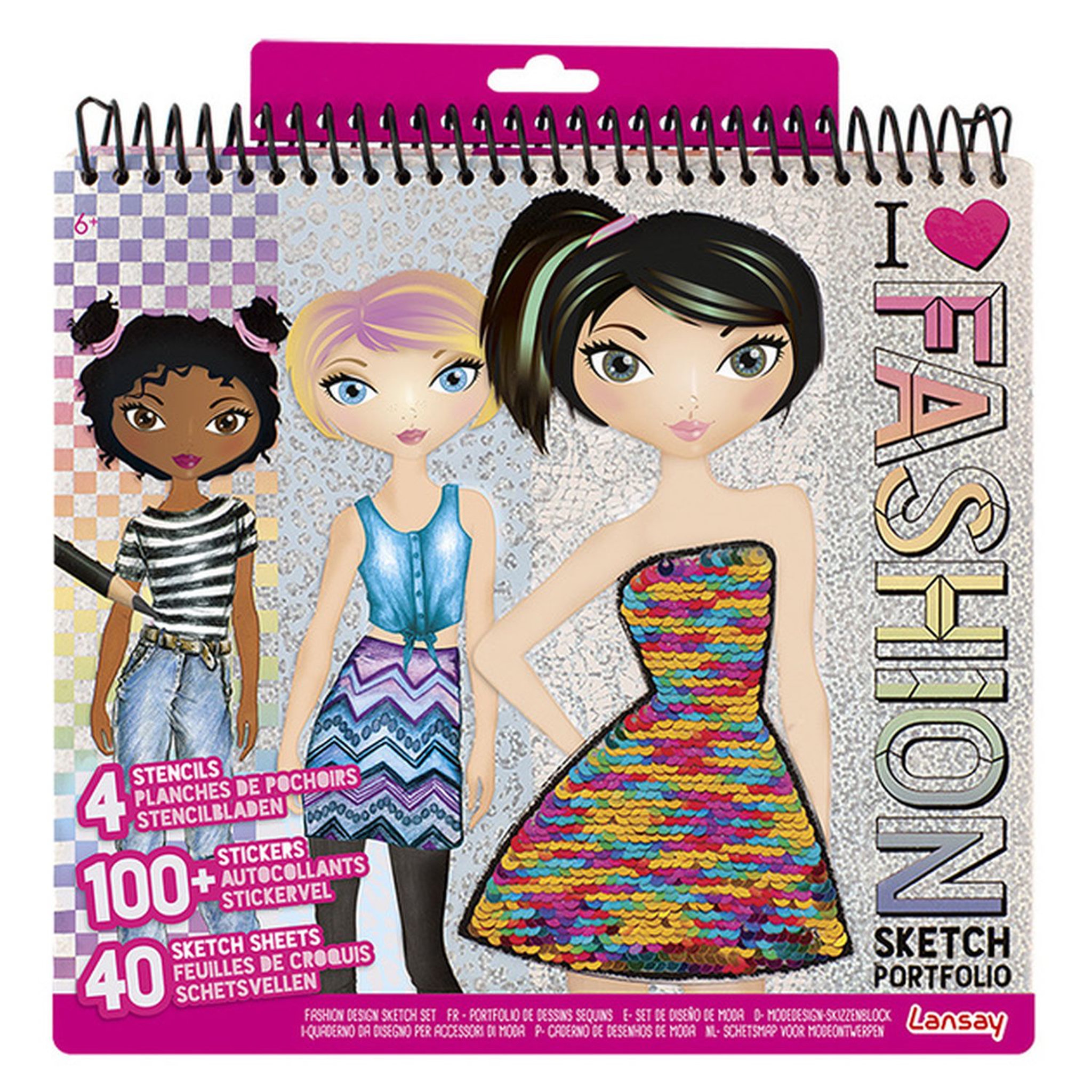 Voir la diapositive 1 : LANSAY Fashion Portfolio de dessins sequins
