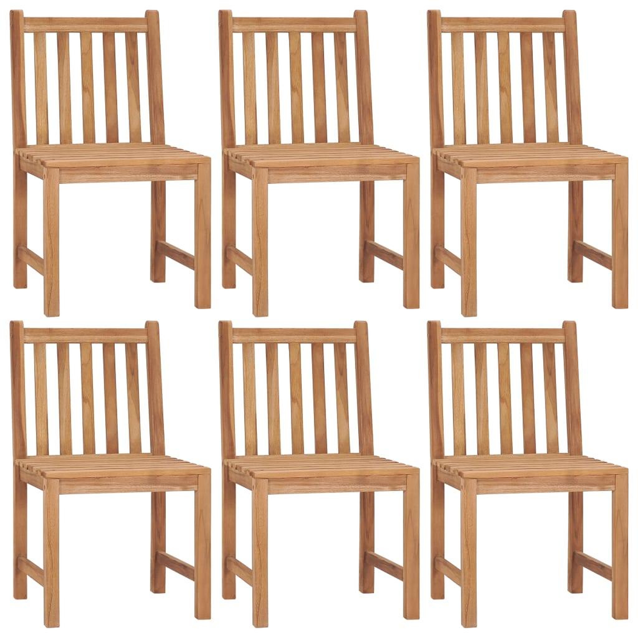 Voir la diapositive 2 : VIDAXL Chaises de jardin lot de 6 avec coussins Bois de teck massif