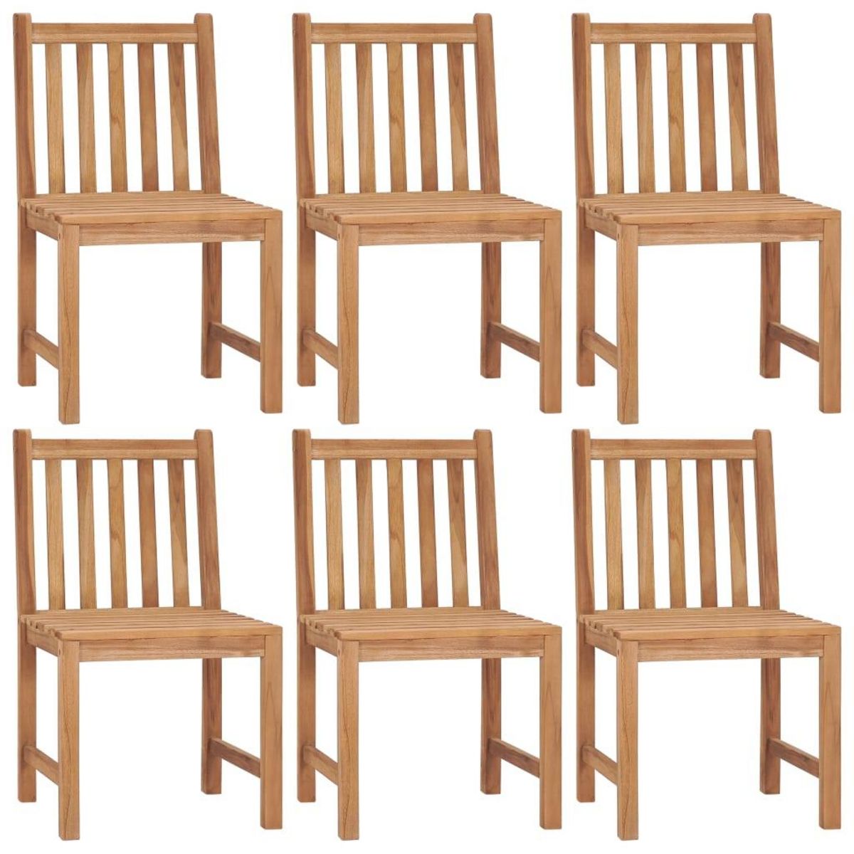 VIDAXL Chaises de jardin lot de 6 avec coussins Bois de teck massif