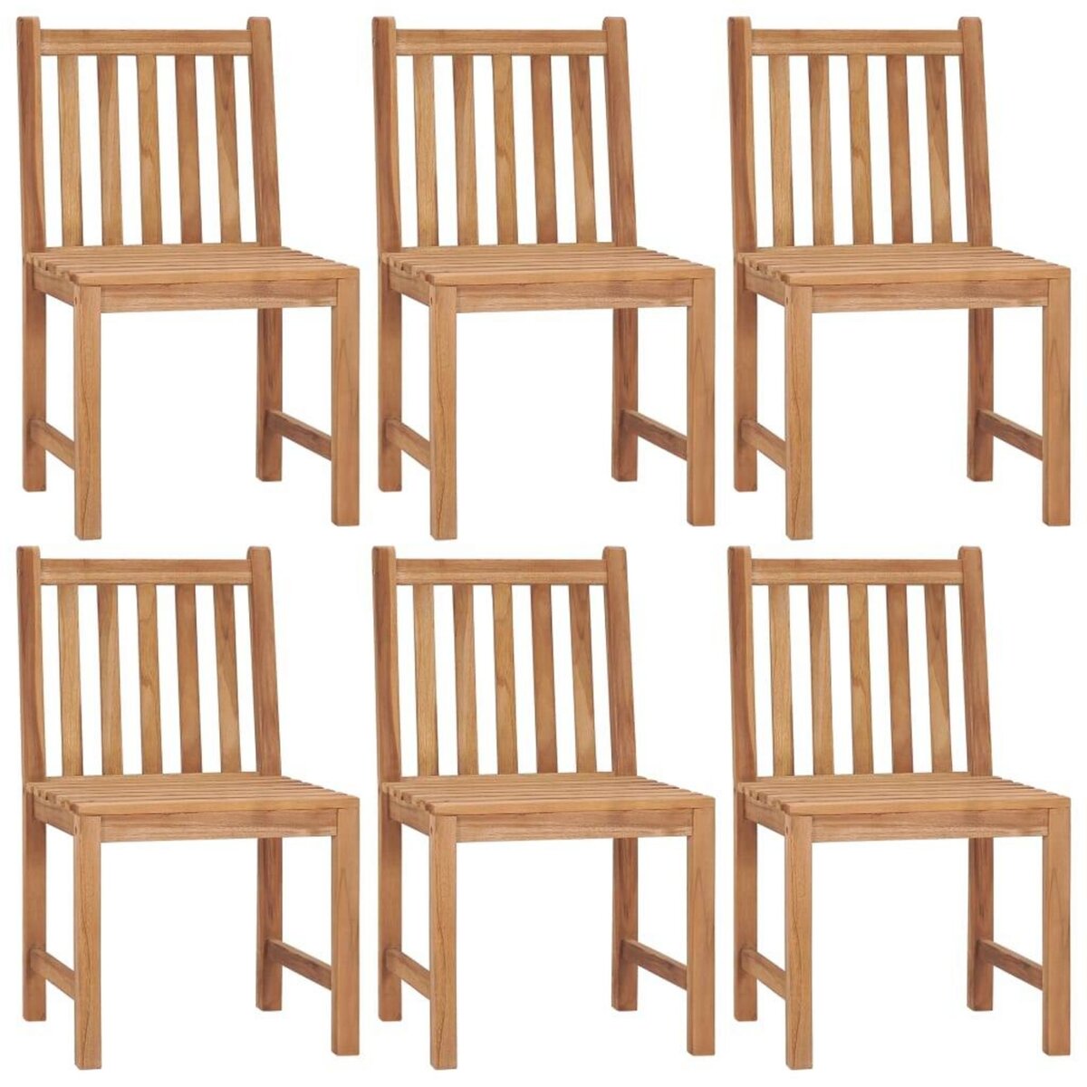 VIDAXL Chaises de jardin lot de 6 avec coussins Bois de teck massif