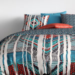 ATELIER DU COTON Parure housse de couette 100% coton 57fils- india. Coloris disponibles : Bleu