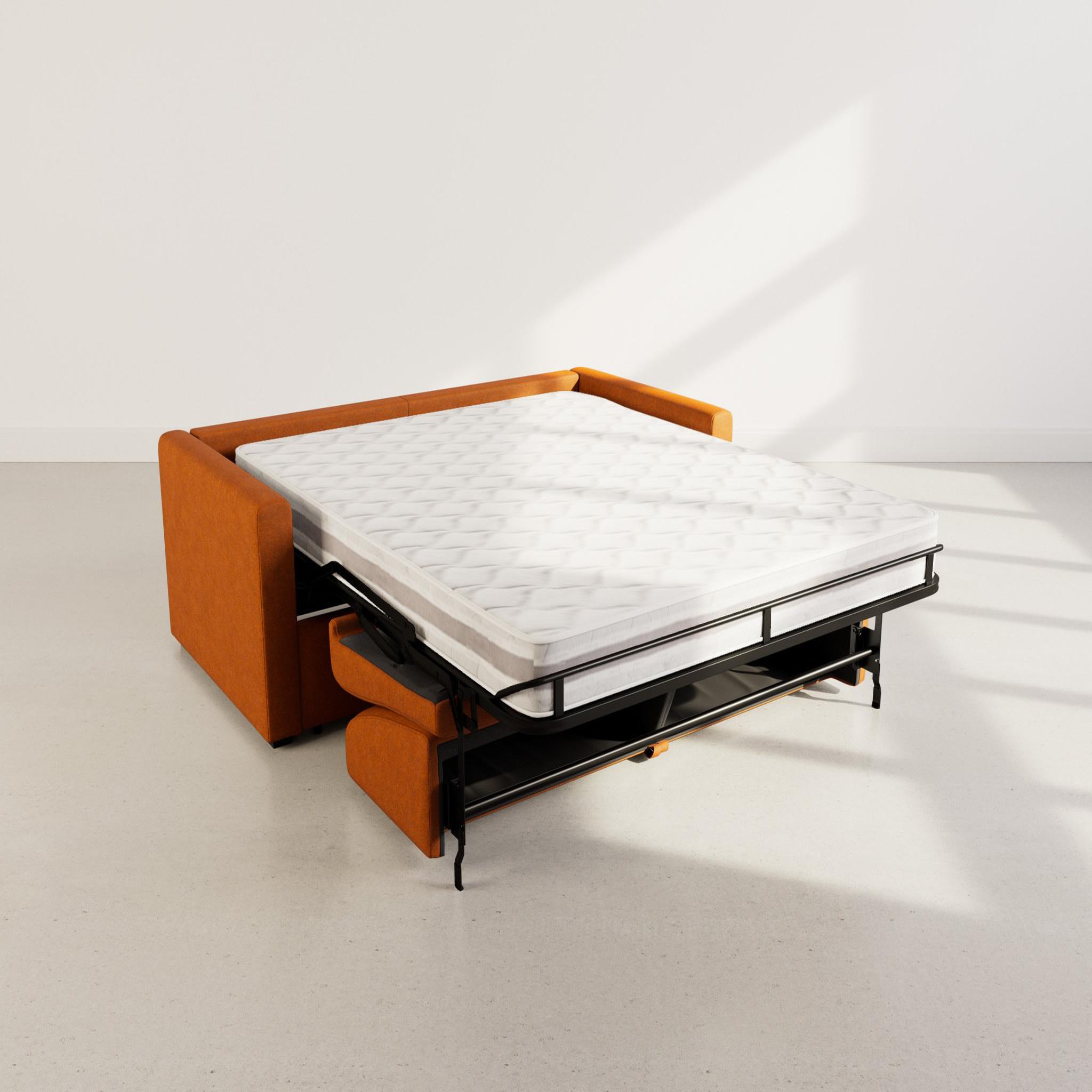 Voir la diapositive 3 : BEST MOBILIER Julia - canapé 3 places convertible express couchage quotidien 140 cm matelas 18 cm en tissu
