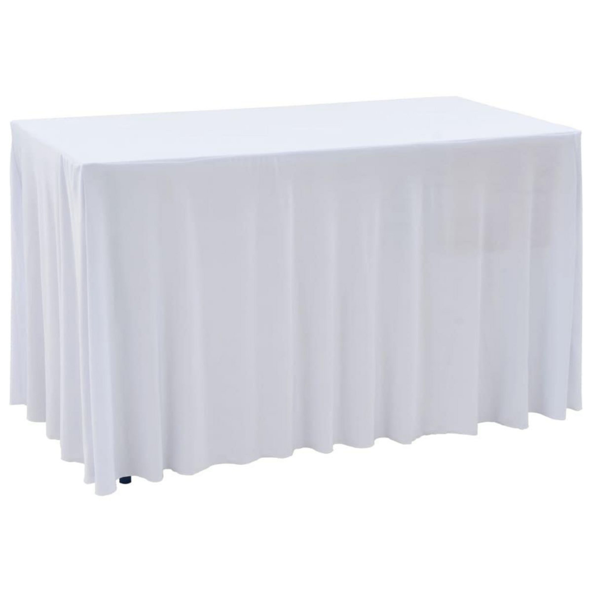 VIDAXL Nappes elastiques de table avec jupon 2 pcs 120x60,5x74cm Blanc