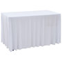 Voir la diapositive 1 : VIDAXL Nappes elastiques de table avec jupon 2 pcs 120x60,5x74cm Blanc