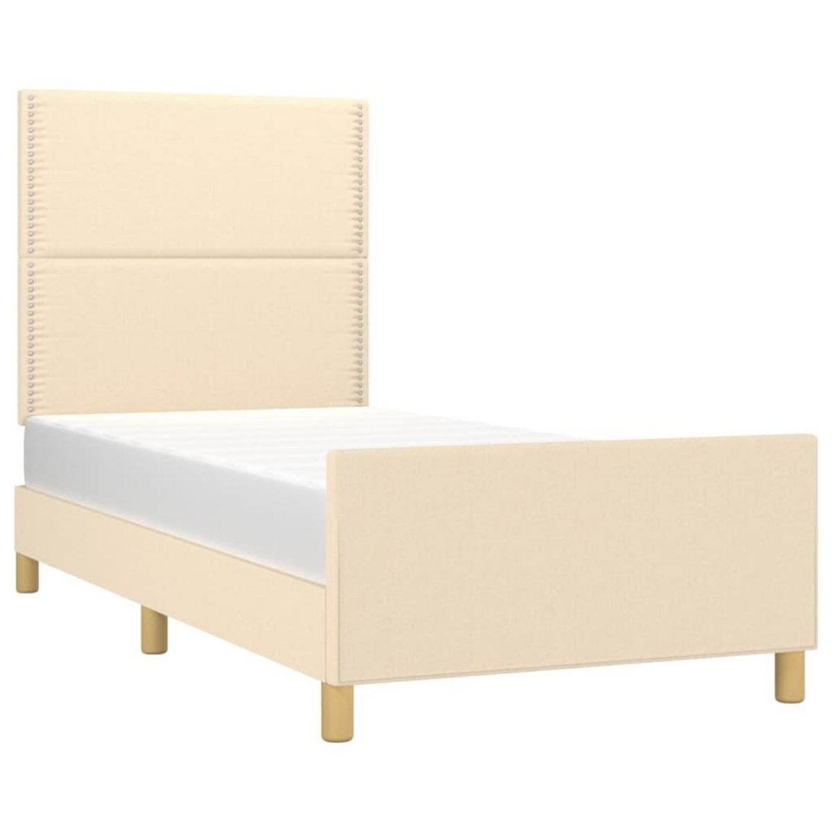 VIDAXL Cadre de lit sans matelas creme 80x200 cm tissu