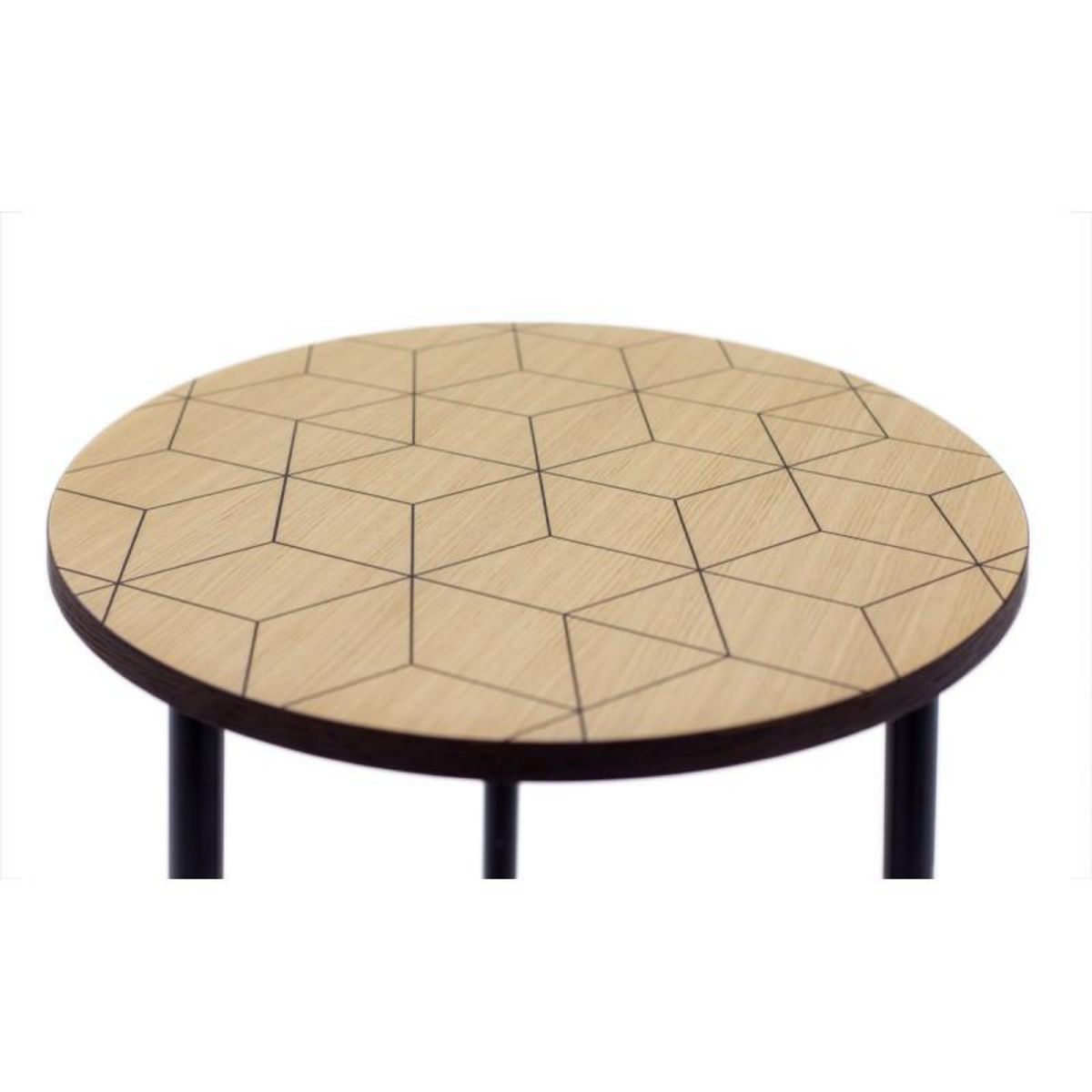 Paris Prix Table d'Appoint Design  Arty Triangles  50cm Chêne