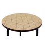 Voir la diapositive 2 : Paris Prix Table d'Appoint Design  Arty Triangles  50cm Chêne