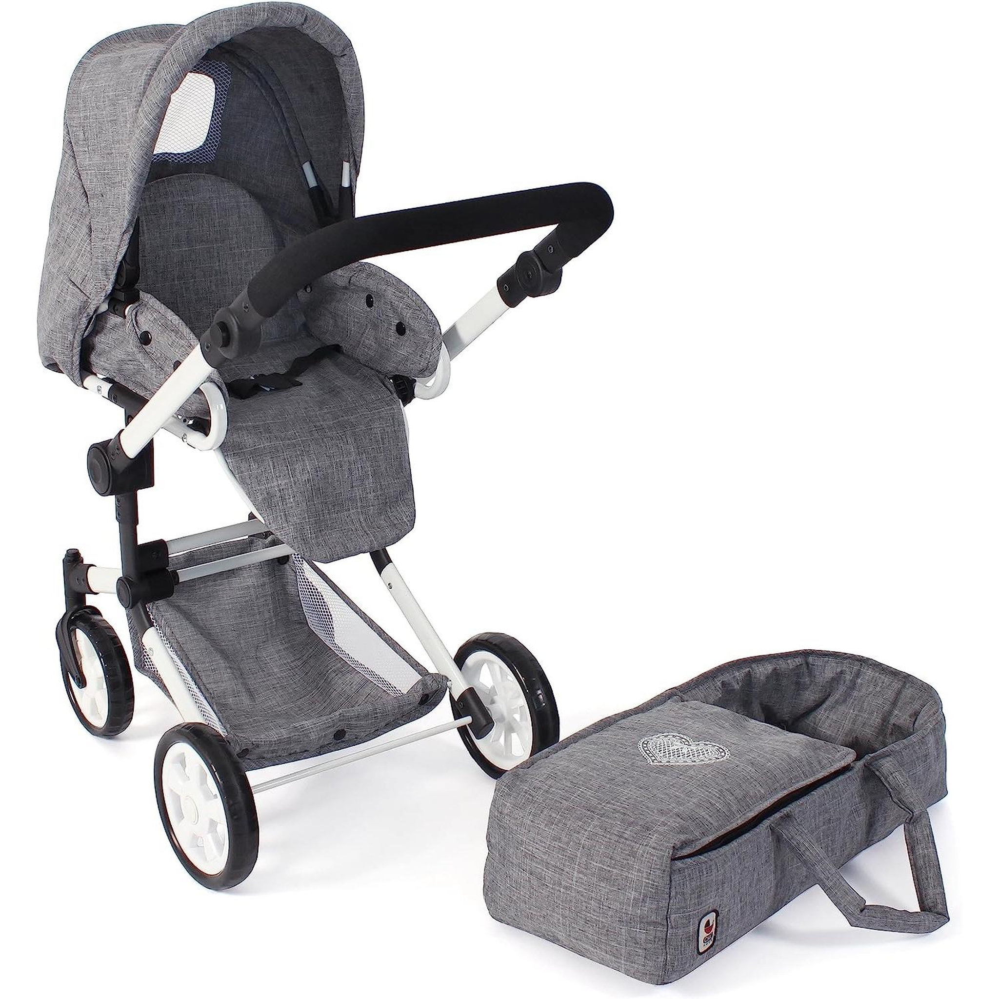 Voir la diapositive 3 : BAYER CHIC 2000 Poussette de poupée combinée JARA jean gris