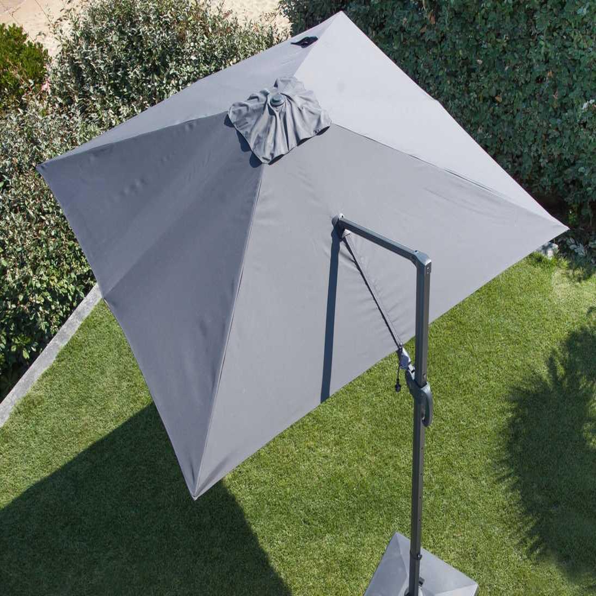 Proloisirs Parasol déporté orientable NH - Toile carré 300 x 300 cm - Toile grise