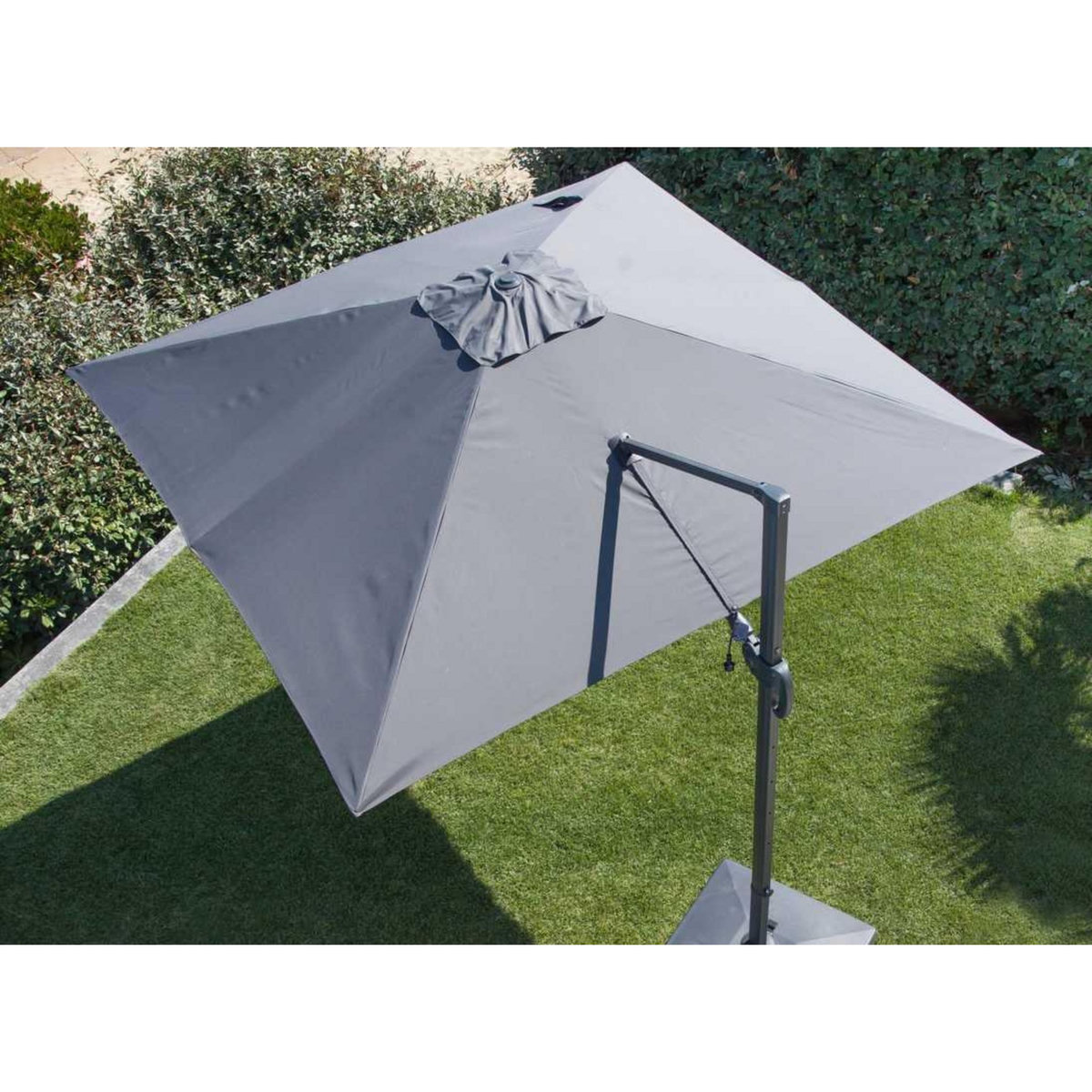 Proloisirs Parasol déporté orientable NH - Toile carré 300 x 300 cm - Toile grise
