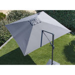 Proloisirs Parasol déporté orientable NH - Toile carré 300 x 300 cm - Toile grise