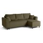 Voir la diapositive 2 : BEST MOBILIER Saphir - canapé d'angle réversible 4 places - convertible avec coffre - en velours côtelé