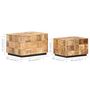 Voir la diapositive 6 : VIDAXL Tables basses 2 pcs avec design de blocs Bois de manguier brut
