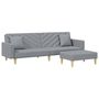 Voir la diapositive 2 : VIDAXL Canape-lit a 2 places avec oreillers et repose-pied gris clair