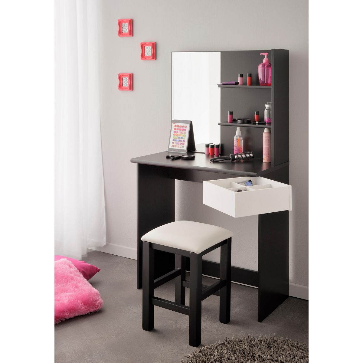 Coiffeuse avec tiroir pivotant BEAUTY 