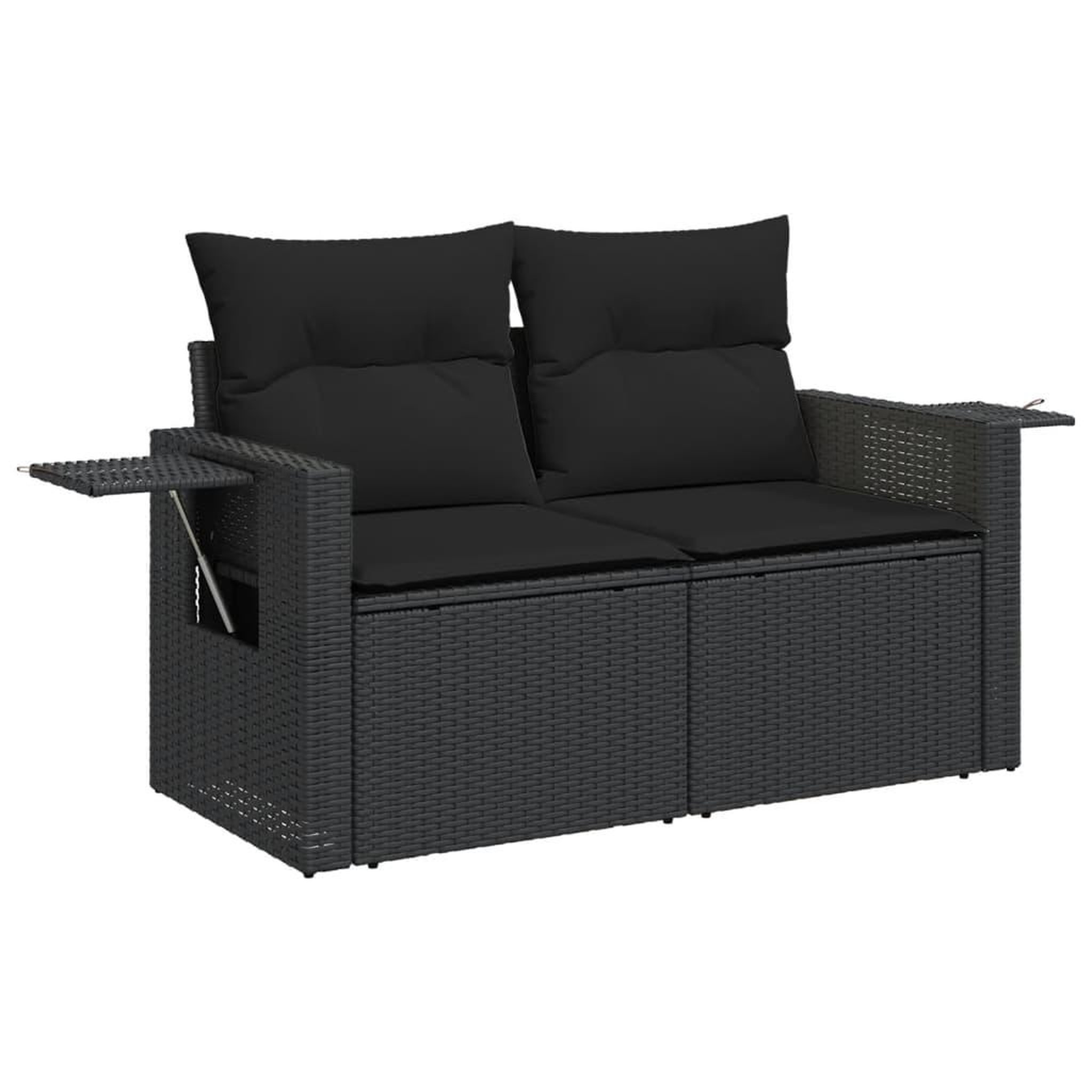 Voir la diapositive 3 : VIDAXL Salon de jardin 10 pcs avec coussins noir resine tressee