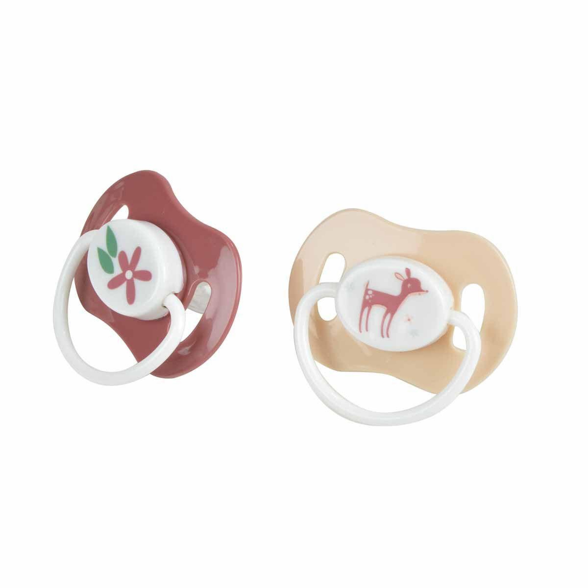 BEBE DOUCEUR Lot de 2 sucettes bébé faon  forêt magique  +6 mois rose