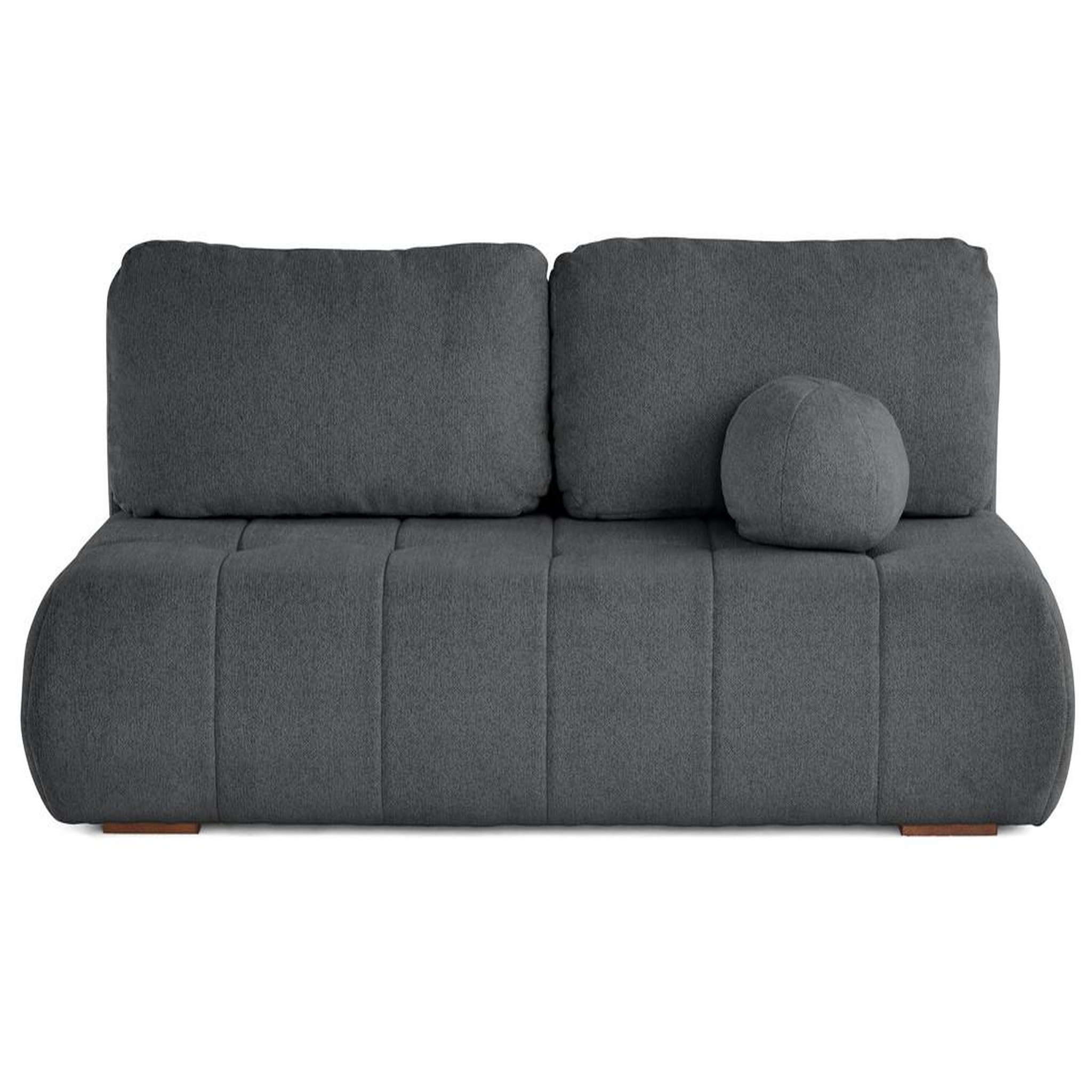 Voir la diapositive 1 : BEST MOBILIER Bowie - canapé 3 places convertible coffre + coussin rond inclus en tissu texturé