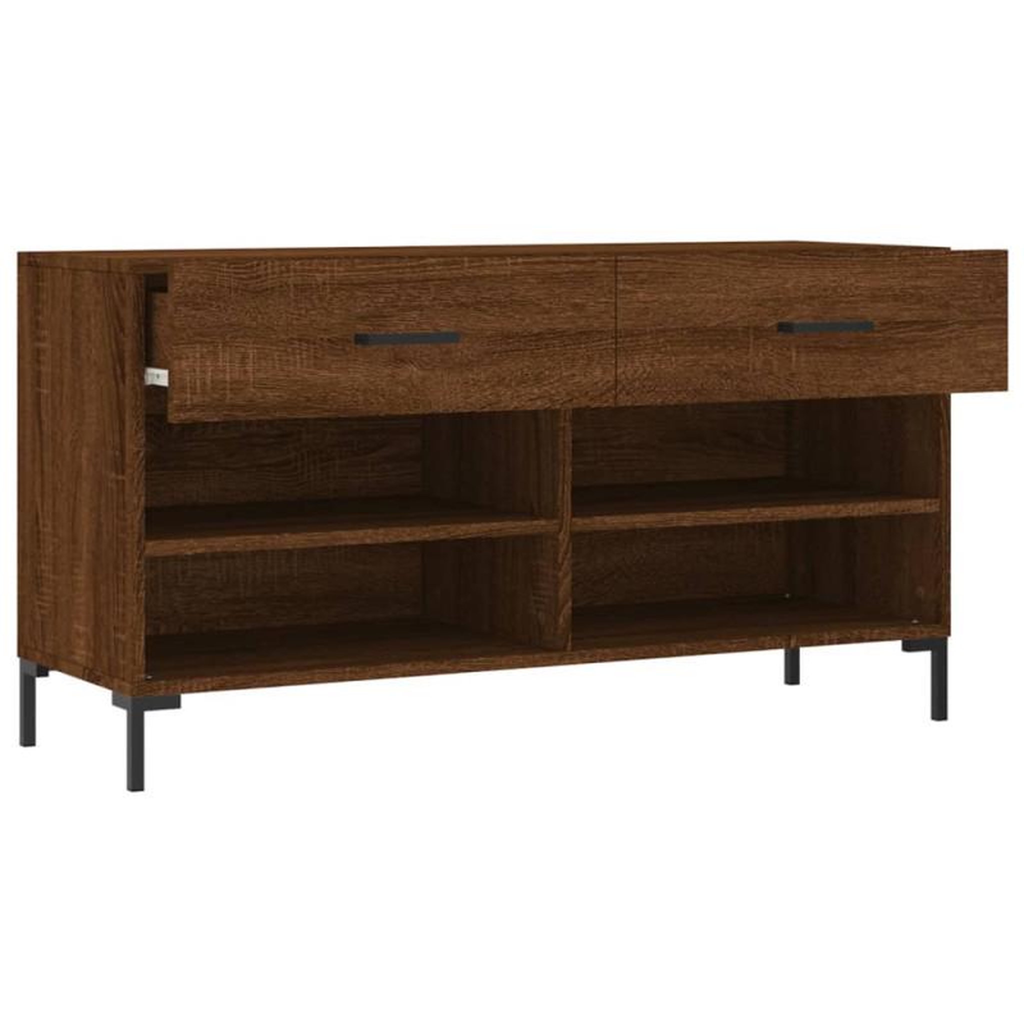 Voir la diapositive 5 : VIDAXL Banc à chaussures chêne marron 102x35x55 cm bois d ingénierie