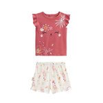 Petit Béguin Pyjama enfant 2 pièces manches courtes Fiesta. Coloris disponibles : Orange