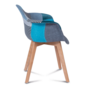 Voir la diapositive 4 : ID MARKET Lot de 2 chaises de salle à manger scandinaves, fauteuils de table SARA motifs patchworks bleus