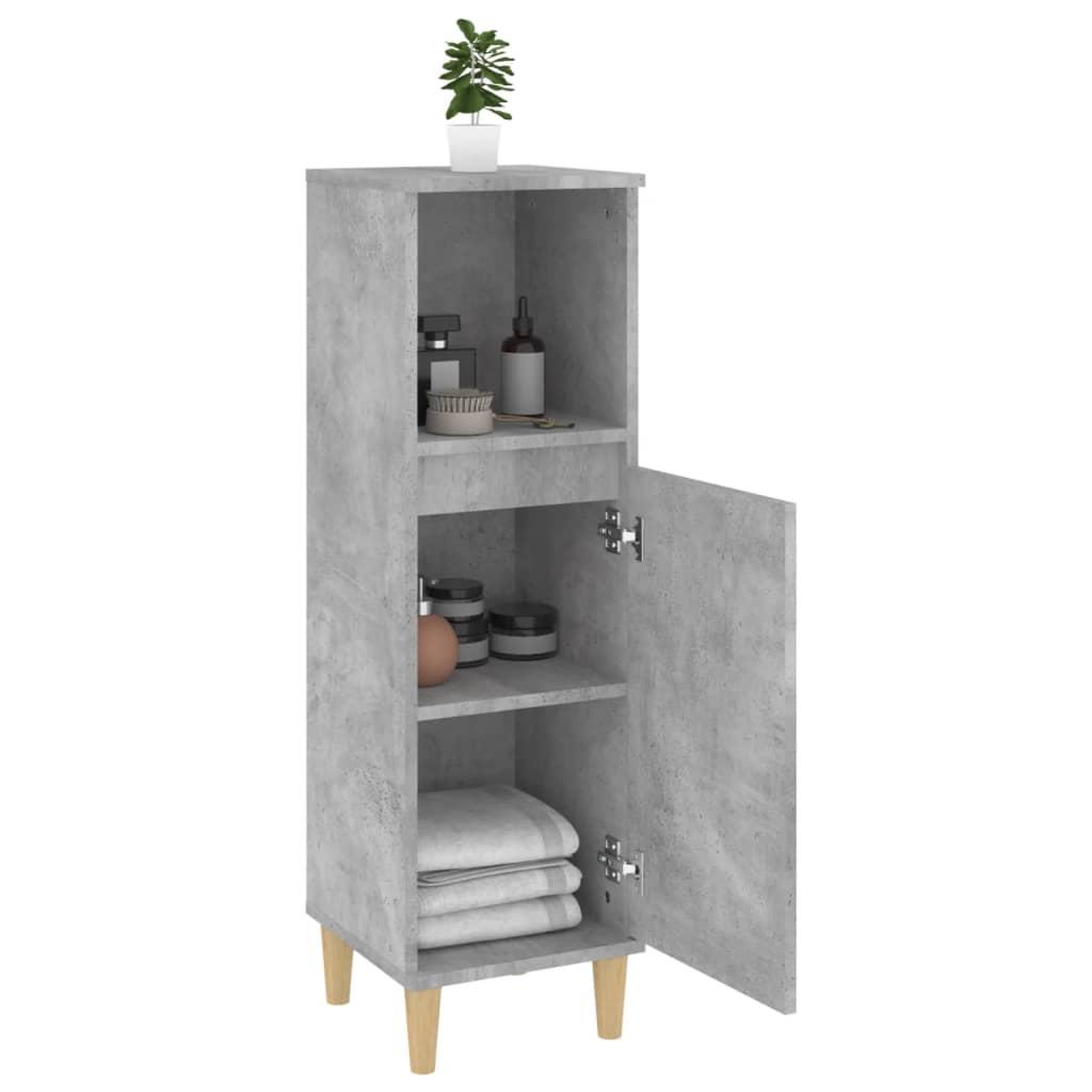 Voir la diapositive 4 : VIDAXL Armoire de salle de bain gris beton 30x30x100 cm