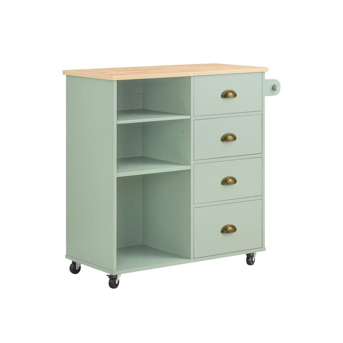 SOBUY SoBuy - Îlot De Cuisine à 4 tiroirs - Vert - 90x37x88cm - Nordique - FKW127-GR