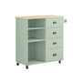 Voir la diapositive 1 : SOBUY SoBuy - Îlot De Cuisine à 4 tiroirs - Vert - 90x37x88cm - Nordique - FKW127-GR
