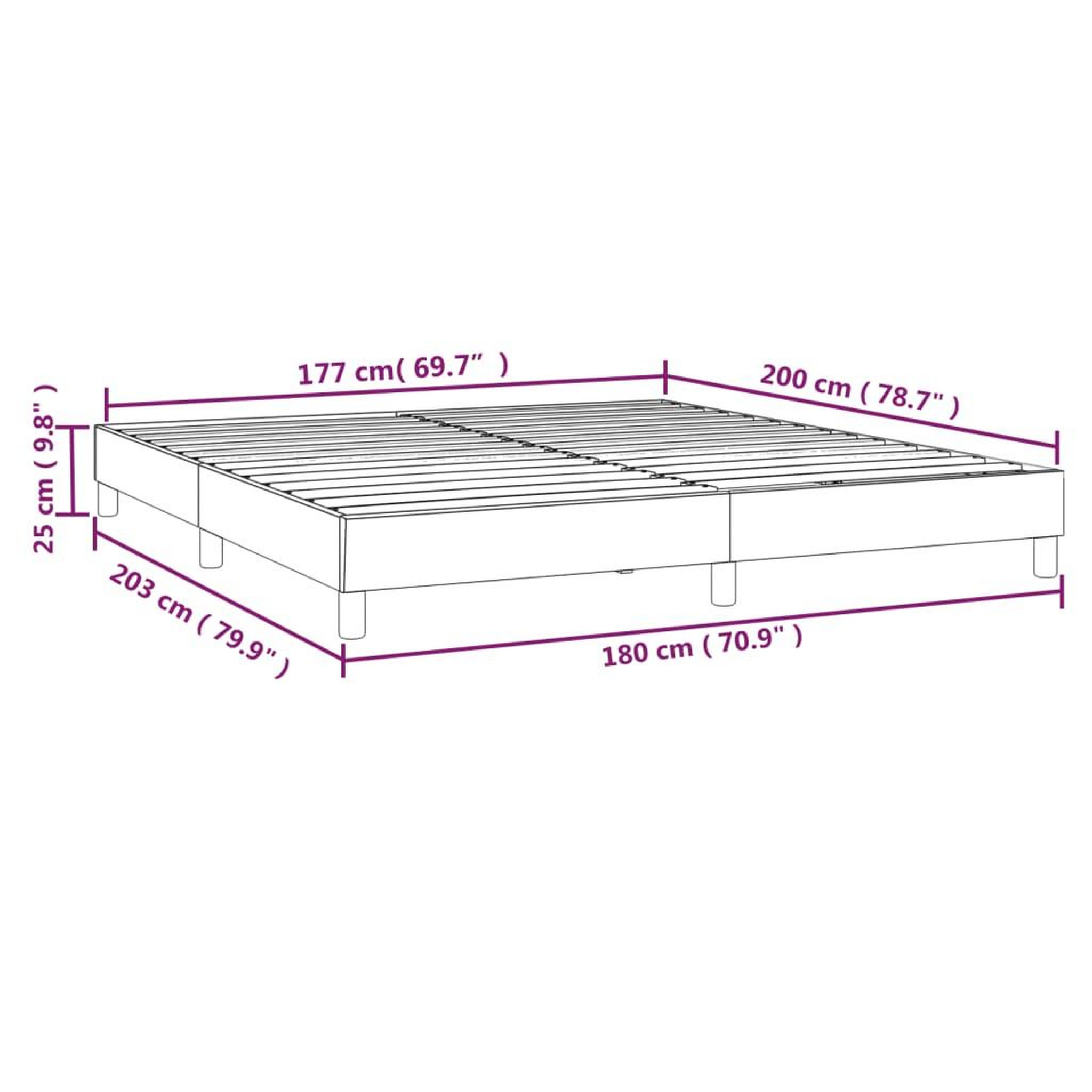 Voir la diapositive 6 : VIDAXL Cadre de lit sans matelas cappuccino 180x200 cm similicuir