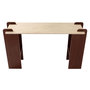 Voir la diapositive 2 : Paris Prix Console Effet Travertin  Misty  120cm Beige & Marron