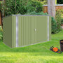 Voir la diapositive 2 : ID MARKET Abri de jardin en métal vert olive verrouillable multi-rangement pour stockage vélos, outils, poubelles