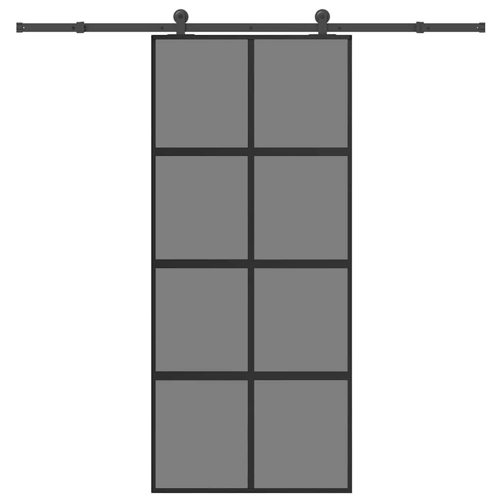 VIDAXL Porte coulissante kit de quincaillerie trempe verre aluminium
