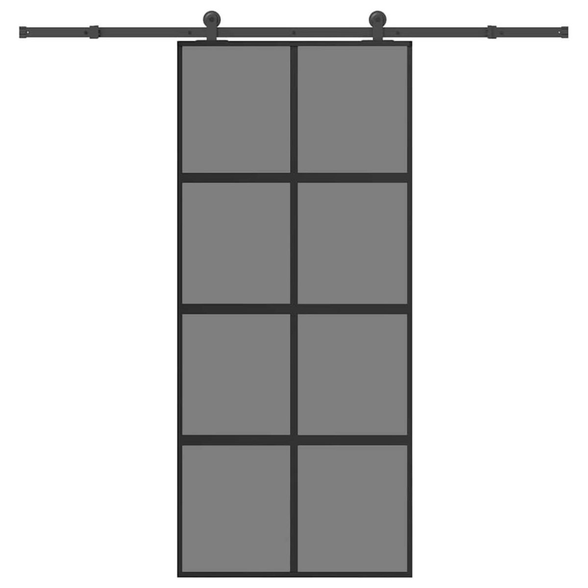 VIDAXL Porte coulissante kit de quincaillerie trempe verre aluminium