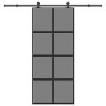 VIDAXL Porte coulissante kit de quincaillerie trempe verre aluminium